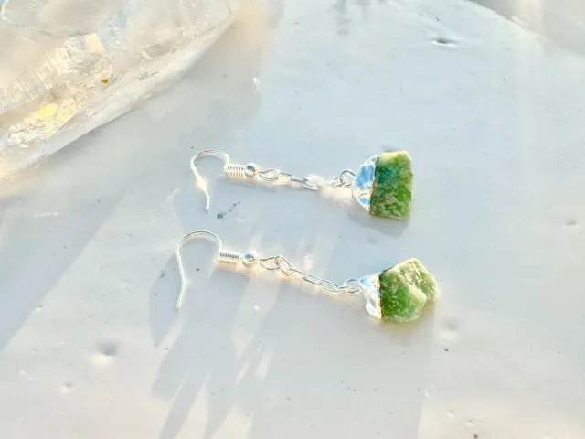 Joy Silver Green Quartz Earring