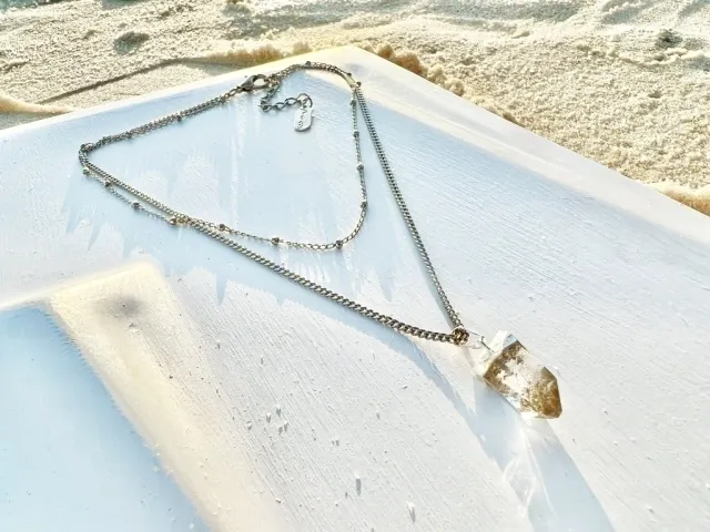 Kala Crystal Silver Necklace