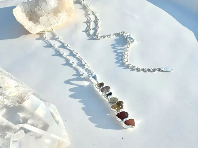 Silver 7 Chakra Balance Necklace