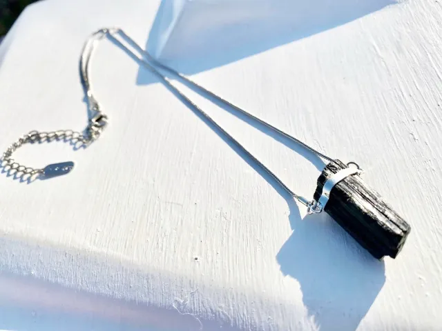 Silver Tourmaline Talisman Necklace