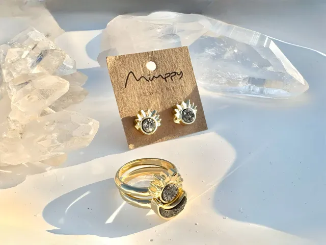 Golden Pyrite YinYang Ring