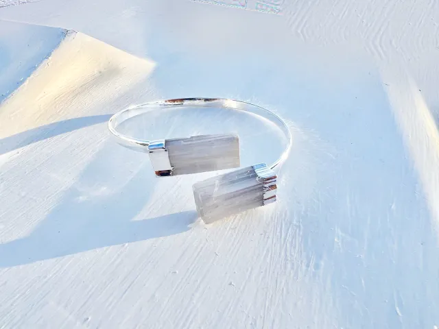 Selenite Bracelet - Silver Ulexite