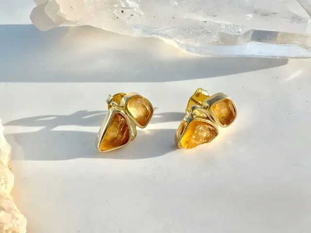 Mirage Citrine Gold Earrings