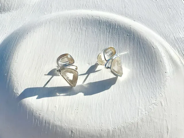 Mirage Crystal Silver Earrings