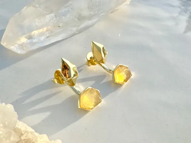 Atma Citrine 2-in-1 Gold Earrings