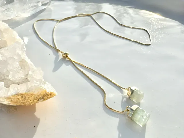 Lumi Aquamarine Gold Necklace