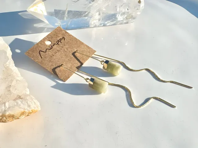 Lumi Aquamarine Gold Earrings