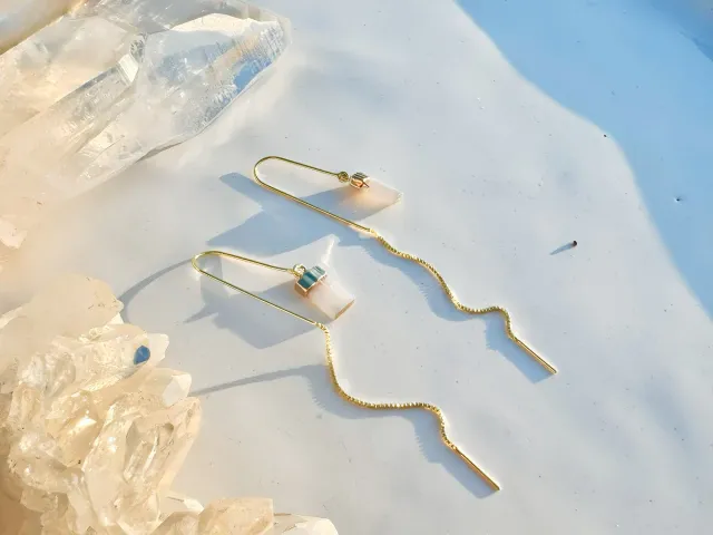 Lumi Selenite Gold Earrings