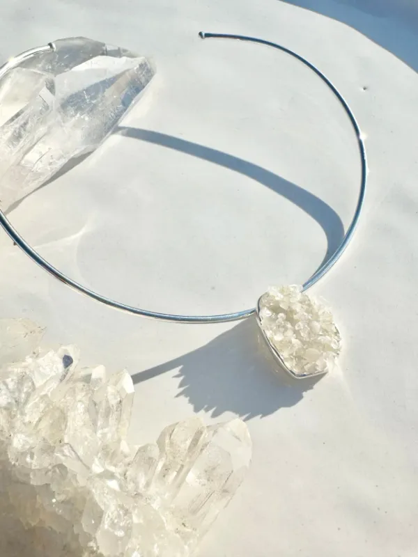 Sienna Crystal Silver Choker