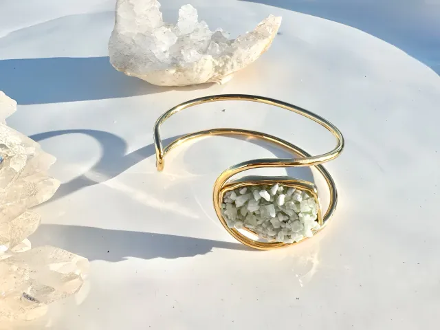 Sienna Green Quartz Gold Bracelet