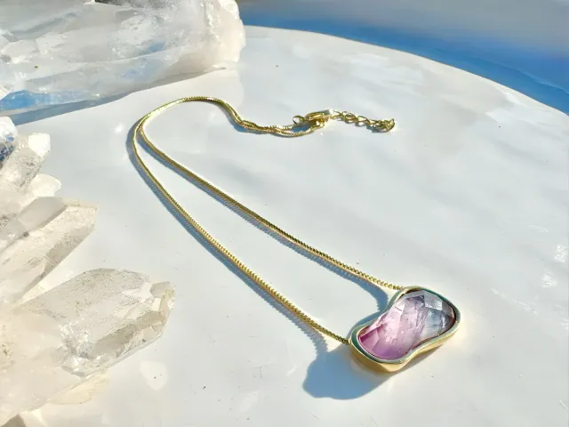 Amethyst gold sky necklace