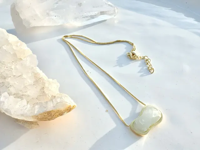 Sky Aquamarine Gold Necklace