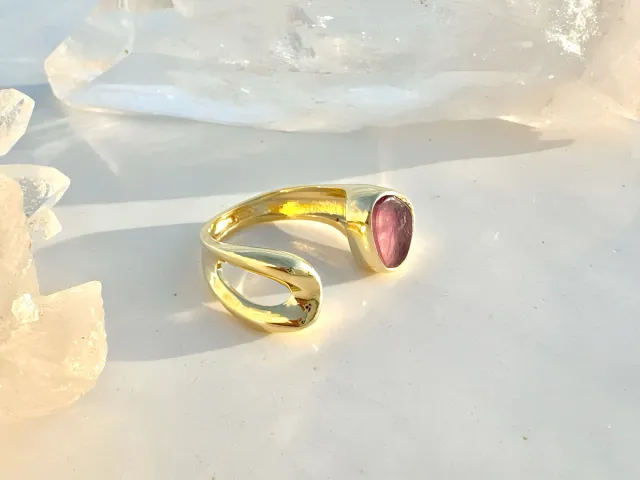Sun Ring Amethyst Gold