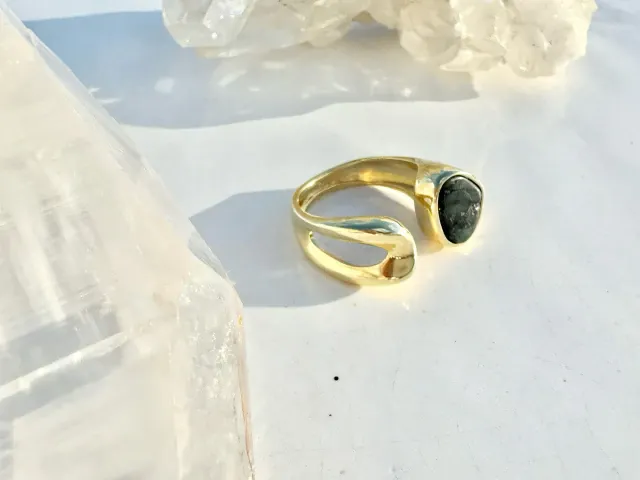 Emerald Gold Sun Ring