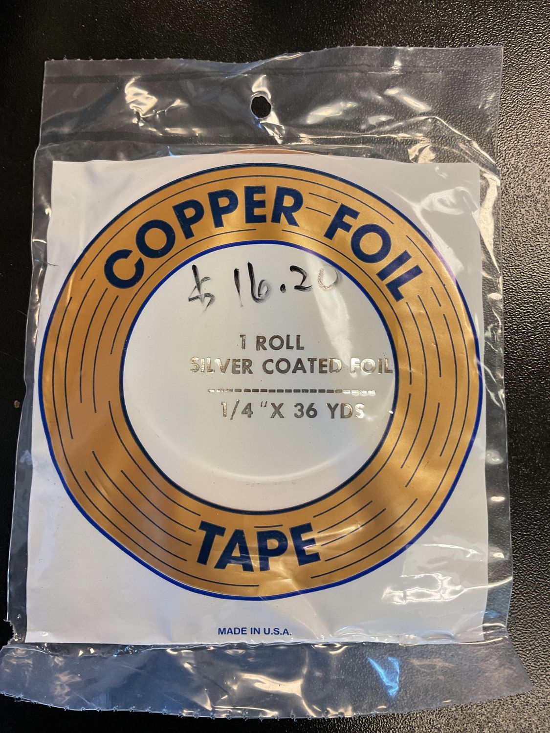 Silver Coated Copper Foil Tape 1/4 x 36 yards