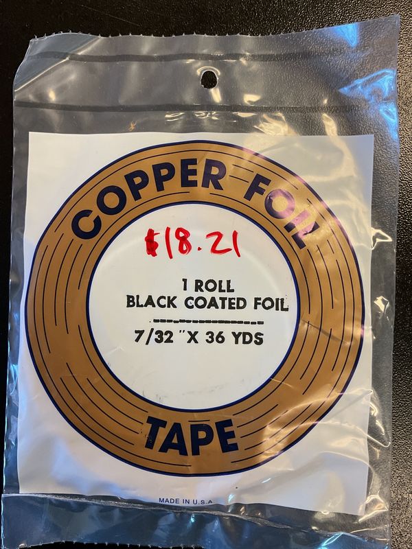Black Coated Copper Foil 7/32 x 36 Yards