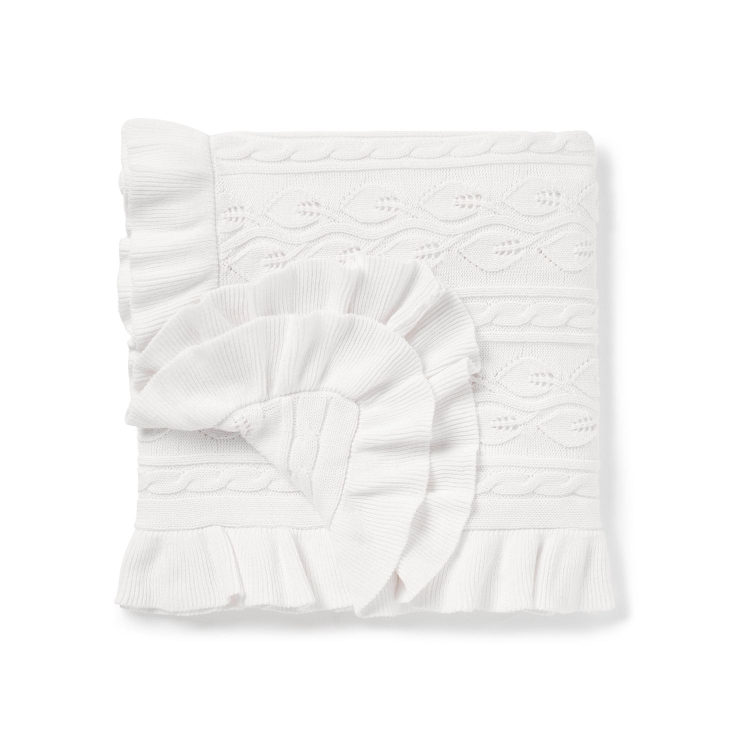 Aster &amp; Oak Snow Ruffle Knit Blanket