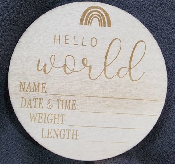Wooden Hello World Arrival Card