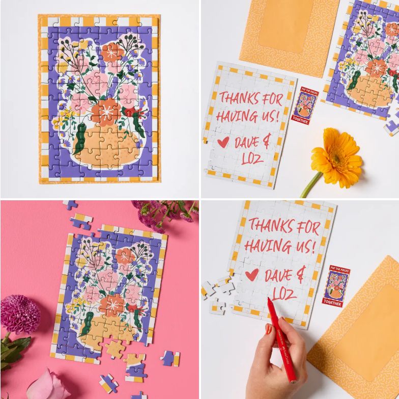 Greeting Card Puzzle, design: Flowers