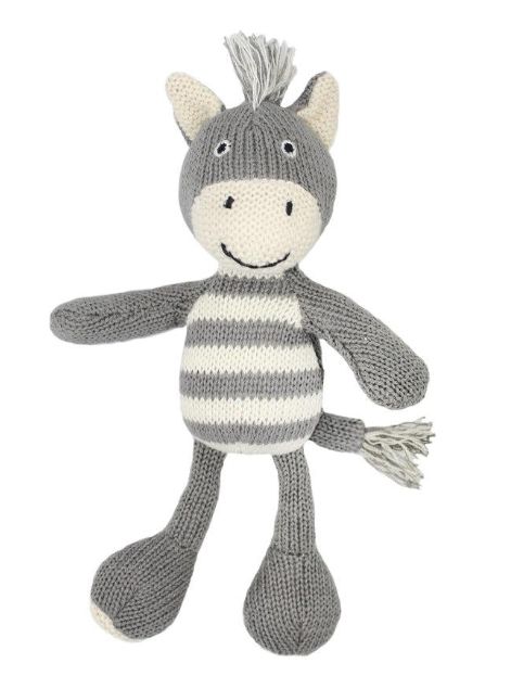 Stripey Knit Rattle Animals