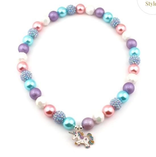 Bubblegum Bella Necklace, Size: 16mm, Style: Jr Unicorn
