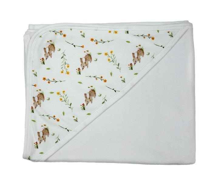 Imababy Hooded Baby Towel, Fabric: Bunny Bloom