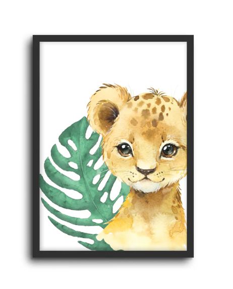 Mod &amp; Tod Safari Wall Print, animal: Lion