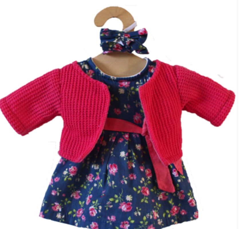 Hopscotch Doll Clothes, Colour: Blue and Pink Dress Set