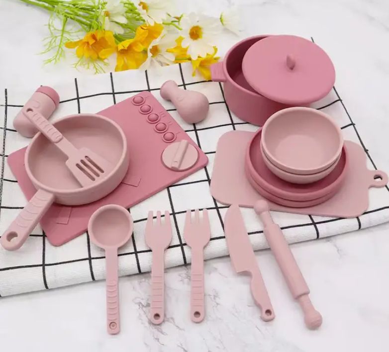 Silicone Cookware Set, Colour: Pink