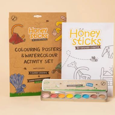 Honeysticks Jumbo Posters and watercolour Paints Activity  Set