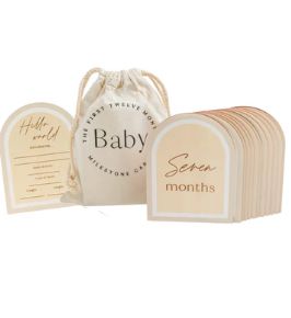 Baby Milestone Cards Beige