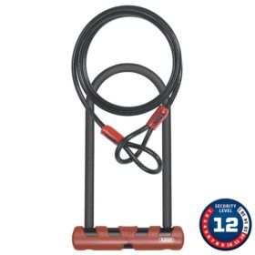 Abus, Ultimate, U-Lock and cable, 160mm x 230mm (14mm x 6.3&#39;&#39; x 9&#39;&#39;), 10mm x 120cm (10mm x 4&#39;) cable, With USH bracket