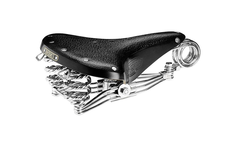 BROOKS, B33 UNIQUE BLACK CHROME STEEL SADDLE W/ CLAMP