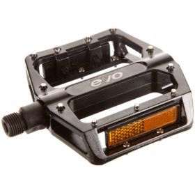 EVO, Hightail, Platform Pedals, Body: Aluminum, Spindle: Cr-Mo, 9/16&#39;&#39;, Black, Pair