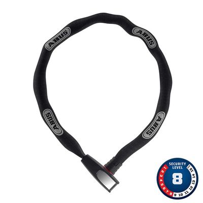 Abus, 8807K Steel-O-Chain, Chain Lock, Key, 7mm, 85cm, 2.8&#39;, Black