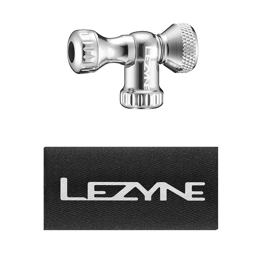 Lezyne, Control Drive CO2, CO2 Inflator, Threaded, Presta, Schrader, Silver