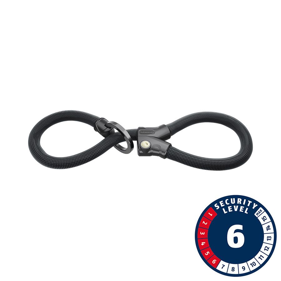 Abus, Infinity Loop Plus 1806K, Chain Lock, Key, 6mm, 140cm, 4.6&#39;, Black