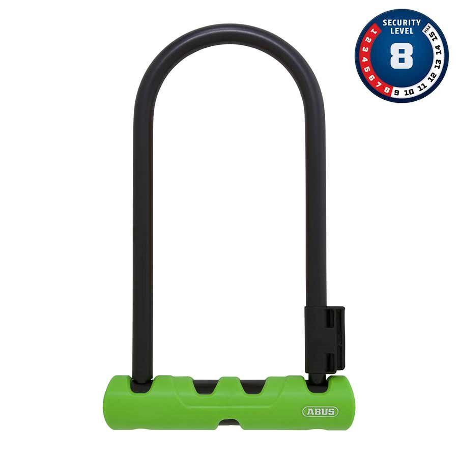 ABUS ULTRA 410 SH34 U-LOCK GREEN, Size: 12MM x 170MM x 230MM (12MM x 6.7'' x 9'')