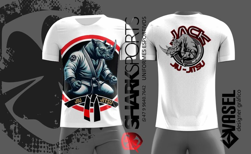 Camiseta estilo Rash Guard branca