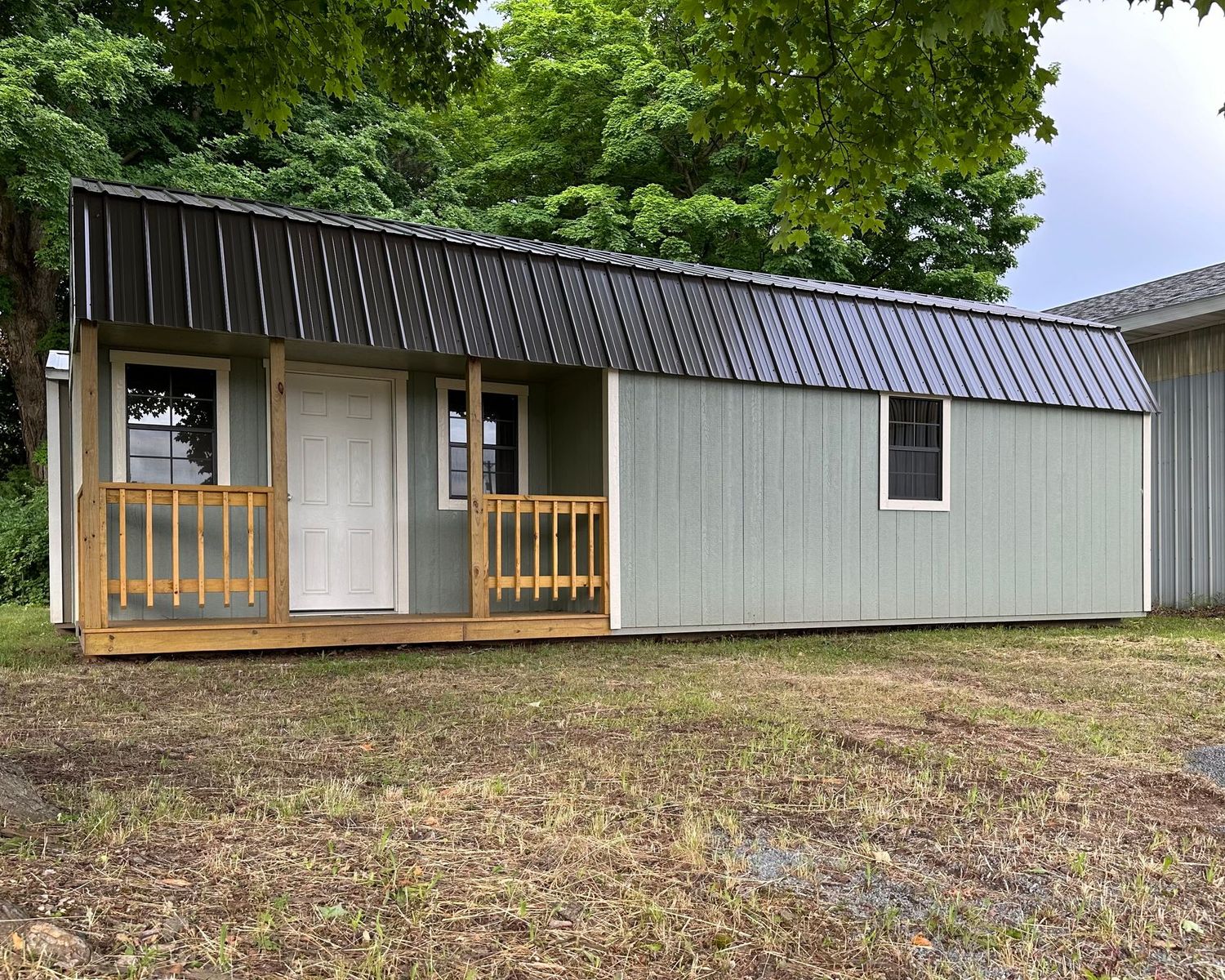 12x32 Lofted Corner Porch Cabin #01699