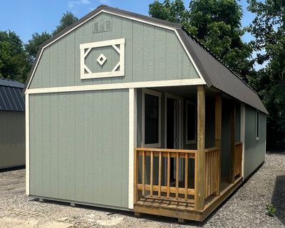 12x32 Lofted Corner Porch Shed #01644