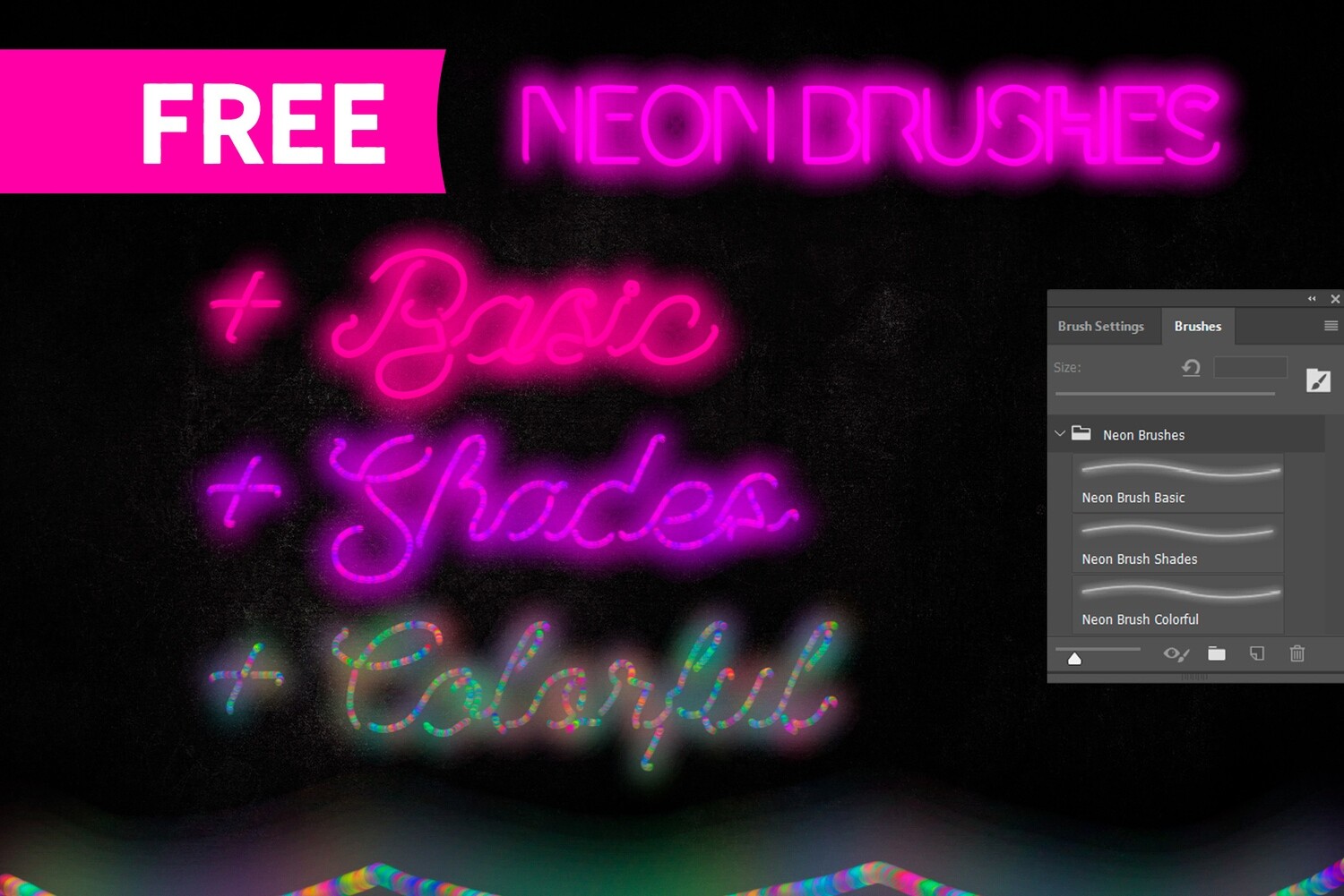 Neon Brushes Photoshop Free Download