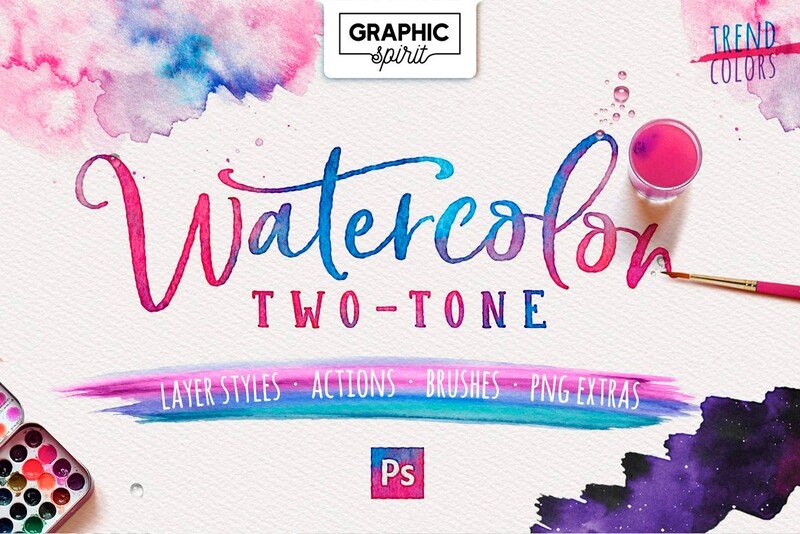 WATERCOLOR TWO-TONE Photoshop