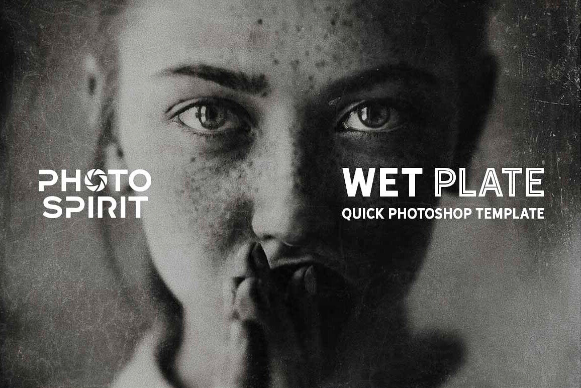 WET PLATE Photoshop Template PRO