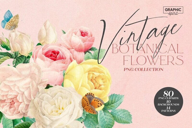 Aesthetic Vintage Flower PNG Clipart
