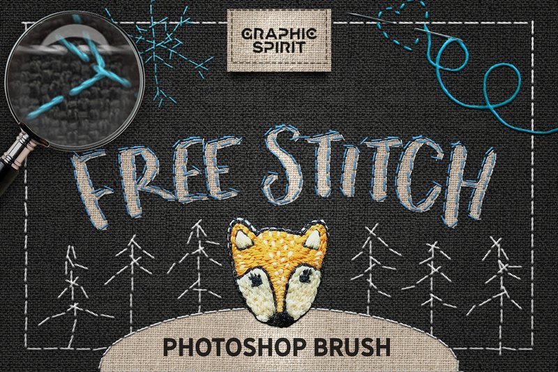 Free Stitch Brush Photoshop