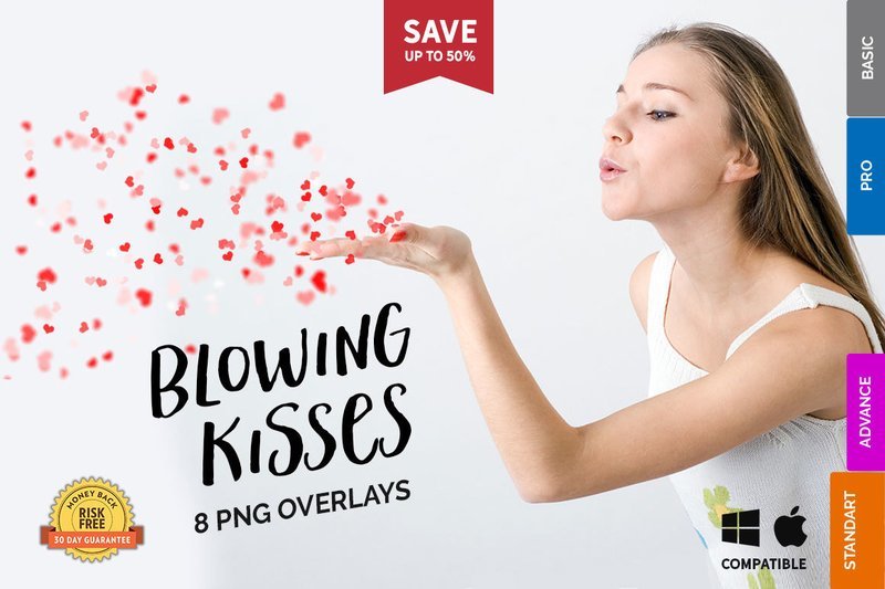 8 Blowing Kisses Overlays
