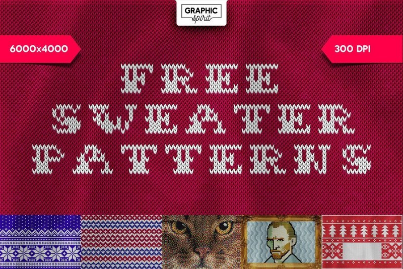 Free Christmas Sweater Patterns - Photoshop Template