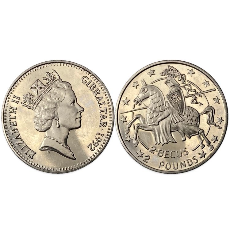 Gibraltar 2.8 ECUs / 2 Pounds 1992