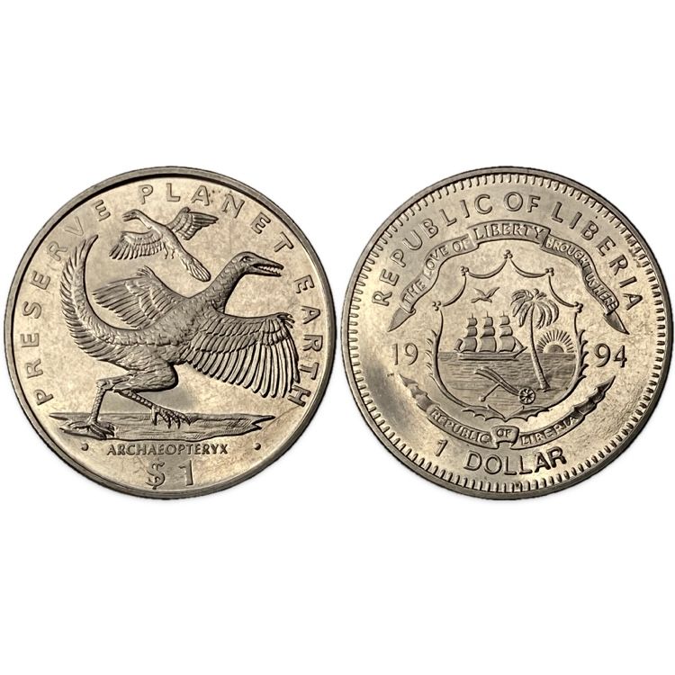 Liberia 1 Dollar Archaeopteryx 1994